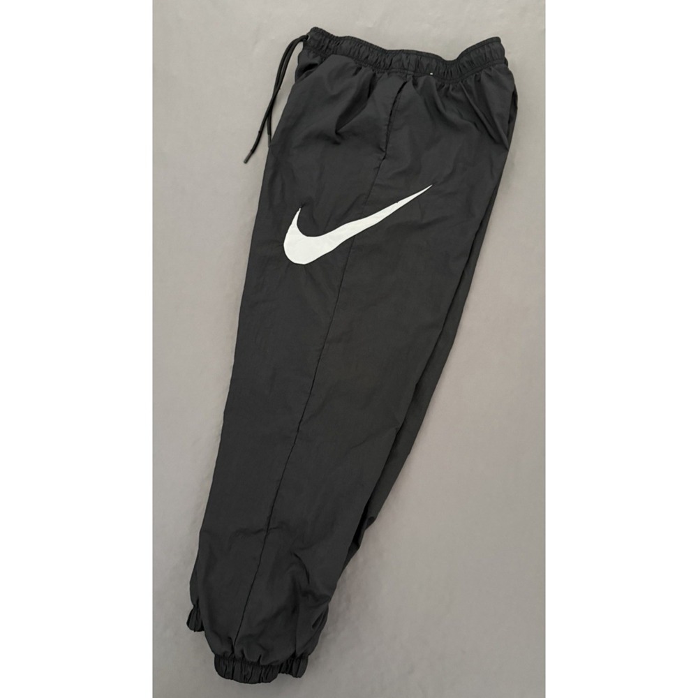 Nike Windbreaker Jogger Pants Women Medium Black Nylon Sportswear Workout Lined
